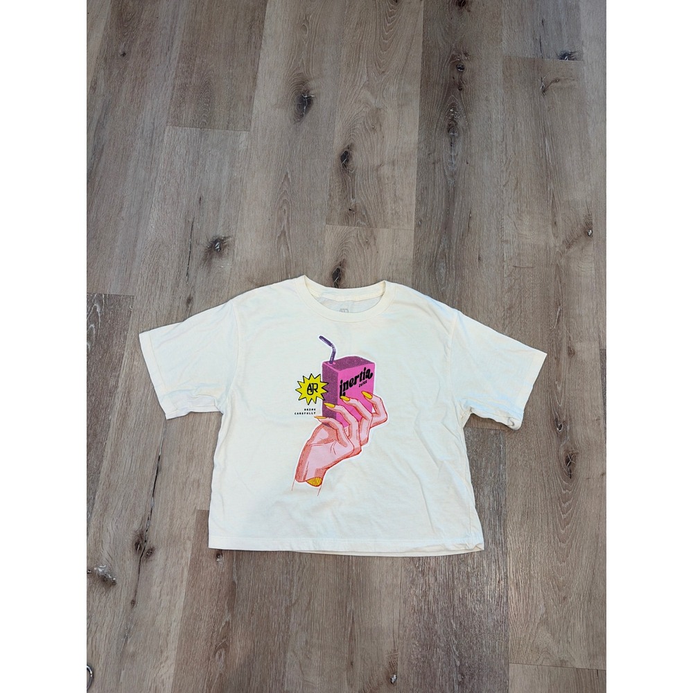 AJR Inertia Juice Box Band Graphic T-Shirt Cream Medium Short Sleeve Tee